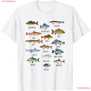 【cotton Tshirts👕】Cool followers ปลา เสื้อยืดลายการ์ตูน เสื้อยืดfish Types Of Freshwater Fish Fishing T-Shirt women