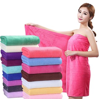 สินค้า ผ้าขนหนูนาโน สีพื้น 70x140 ซม. ผ้าเช็ดตัว  มี 9 สี ผ้าเช็ดตัวนาโน