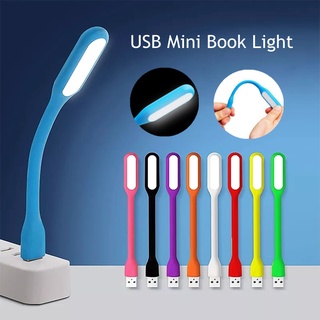 โคมไฟอ่านหนังสือ LED มัลติฟังก์ชั่น งอได้ สว่างมาก ขนาดเล็ก ชาร์จ USB สําหรับพาวเวอร์แบงค์ แล็ปท็อป โน้ตบุ๊ก สุ่มสี 1 ชิ้น