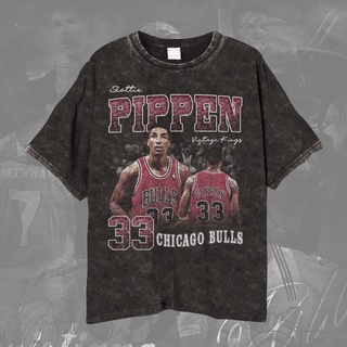 เสื้อยืดบาสเก็ตบอล พิมพ์ลาย Nba Scottie Pippen Ball Chicago Bulls Scottie Pippen สําหรับผู้ชาย และผู้หญิงS-5XL