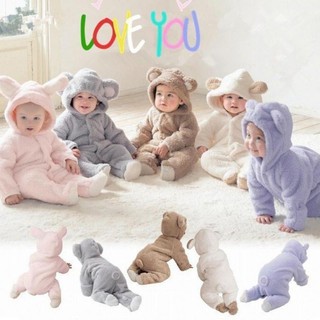 BABYWORLD ชุดจั๊ั๊มสูท แขนยาว สีพื้น แฟชั่นสำหรับเด็ก