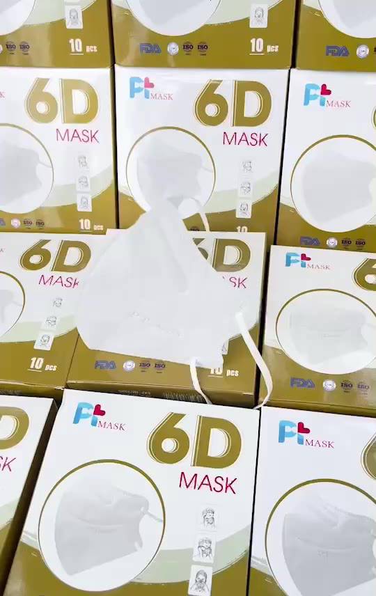 ขายยกลัง-หน้ากากอนามัย-pt-mask-6d-รุ่นใหม่ล่าสุด-สินค้าผ่านการรับรอง-iso-9001-13485-1-กล่อง-10-ชิ้น