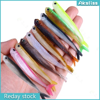 AKS 10 Pcs Ultra-high Simulation Split Tail Two-color Soft  Bait 8.5cm/2.6g Artificial Bionic Lure Fishing Tackle