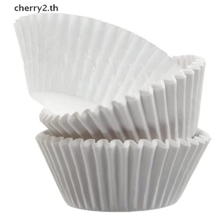 [cherry2] ถ้วยกระดาษ สีขาว สําหรับใส่มัฟฟิน เค้ก เบเกอรี่ 100 ชิ้น [TH]