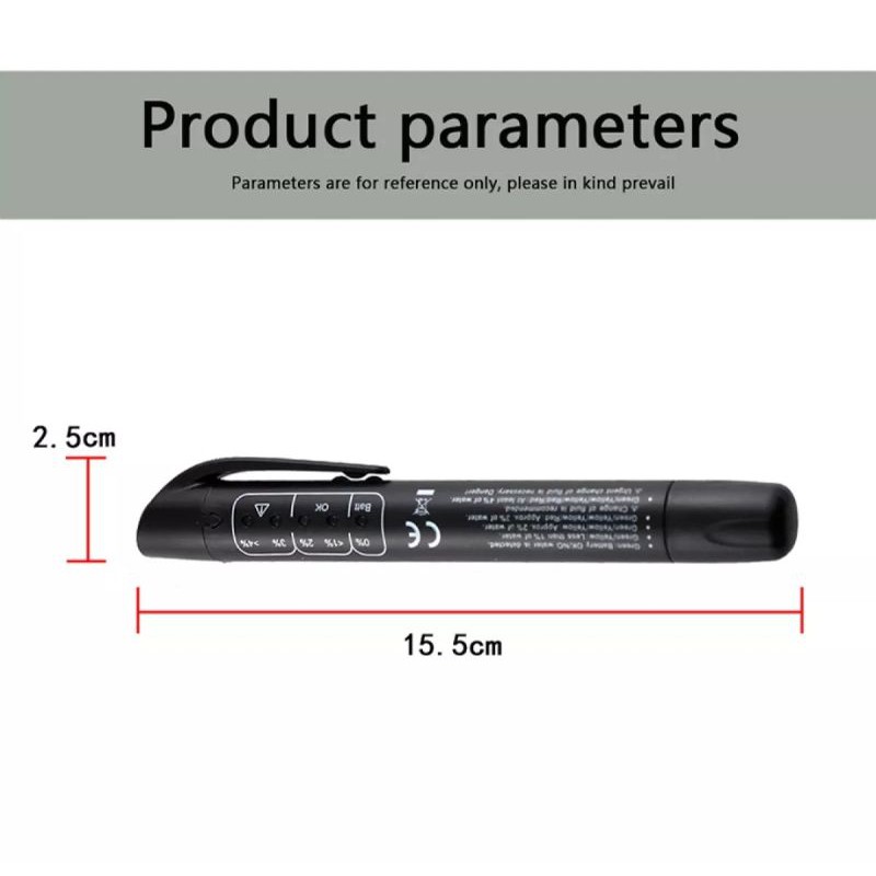เครื่องวัดคุณภาพน้ำมันเบรค-ปากกาวัดคุณภาพน้ำมันเบรค-ใช้ถ่าน-aaa-1ก้อน-ราคาไม่รวมถ่าน-brake-liquid-tester-pen-5-led