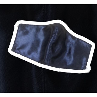 แมสผ้า(หน้ากากผ้า)ผ้าซาตินสีน้ำเงินกรม