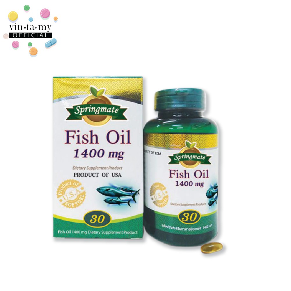 [โปรซื้อ 1 แถม 1] Springmate(สปริงแมท) Fish Oil 1400 mg ขนาด 30 แคปซูล ...