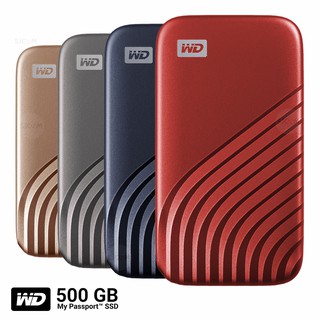 สินค้า WD External Harddisk SSD 500GB NEW USB 3.2 Gen2 ฮาร์ดดิสก์แบบพกพา รุ่น My Passport SSD (WDBAGF5000A) ประกัน Synnex 5ปี