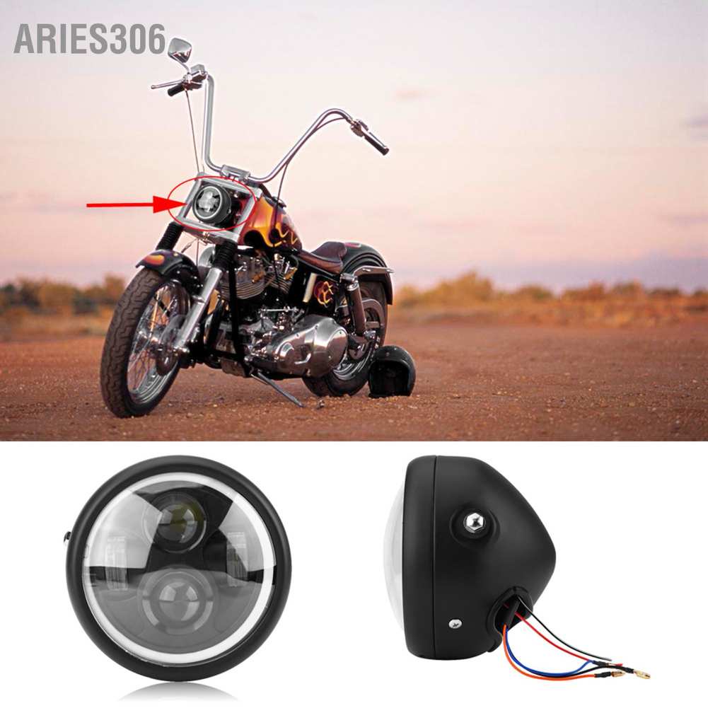 aries306-หลอดไฟหน้ารถจักรยานยนต์-led-16-ซม-6-5-นิ้ว-สําหรับ-sportster-cafe-racer-bobber