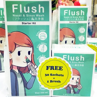 Flush Nasal and Sinus Wash Free  อุปกรณ์สำหรับล้างจมูก พร้อมซองเกลือ 30 ซอง