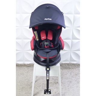 คาร์ซีทมือสอง APRICA Fladea Grow ISOFIX Premium สีแดง-กรมท่า 360องศา