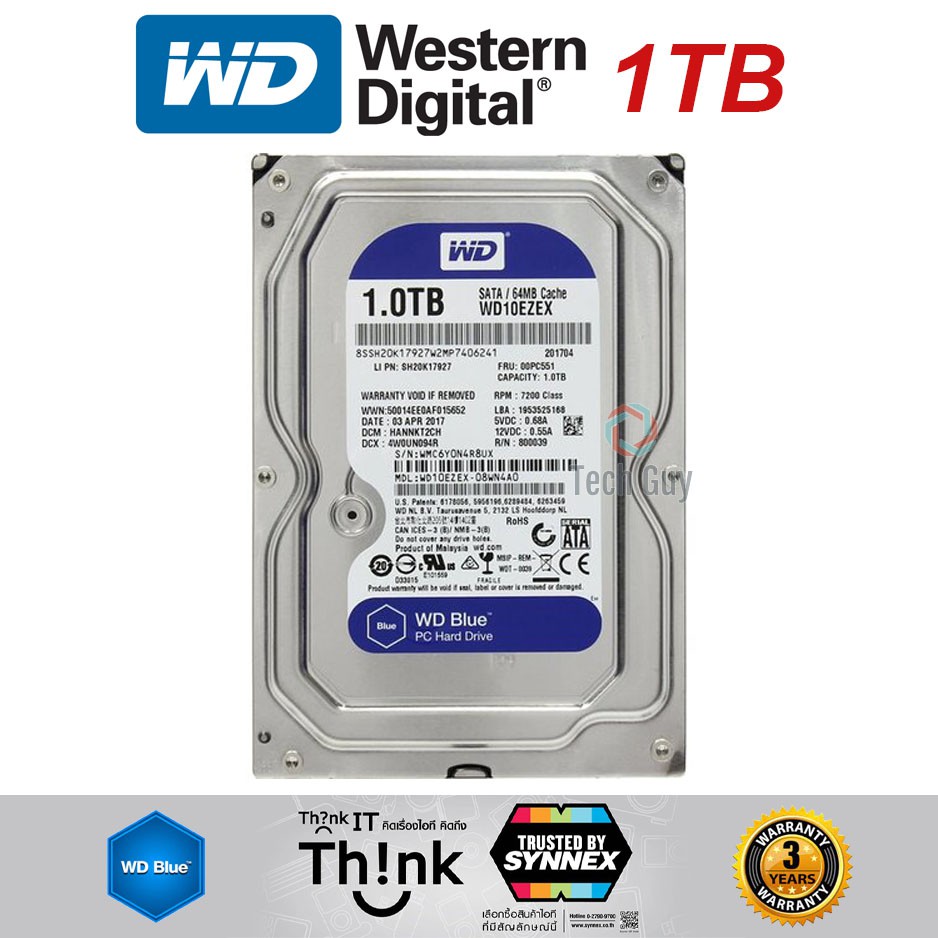 WD Blue HDD 1TB 3 7200