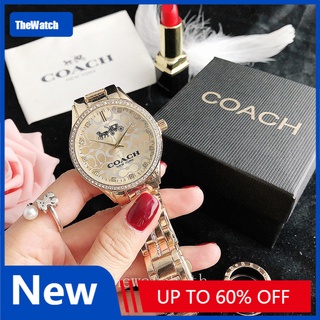 สินค้า COACH 7285CM แฟชั่นเพชรธุรกิจนาฬิกาควอตซ์สุภาพสตรีนาฬิกาสาวสแตนเลส