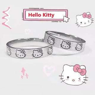 สินค้า แหวนเงิน 925 รูปแมว Hello Kitty น่ารัก ปรับได้ เครื่องประดับแฟชั่น สําหรับผู้หญิง
