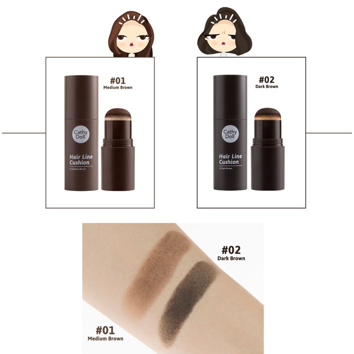 cathy-doll-hair-line-cushion-2g-เคที่ดอลล์-แฮร์ไลน์คูชั่น-เติมร่องผม-หน้าผากเถิก-ปิดเหม่ง-ปิดผมบาง