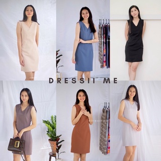 Basic Dress : เดรสแขนกุด คอวี ใส่สบายไม่ร้อน เรียบหรู เนื้อผ้าดีมีน้ำหนัก ใส่ง่ายได้หลากหลายโอกาส