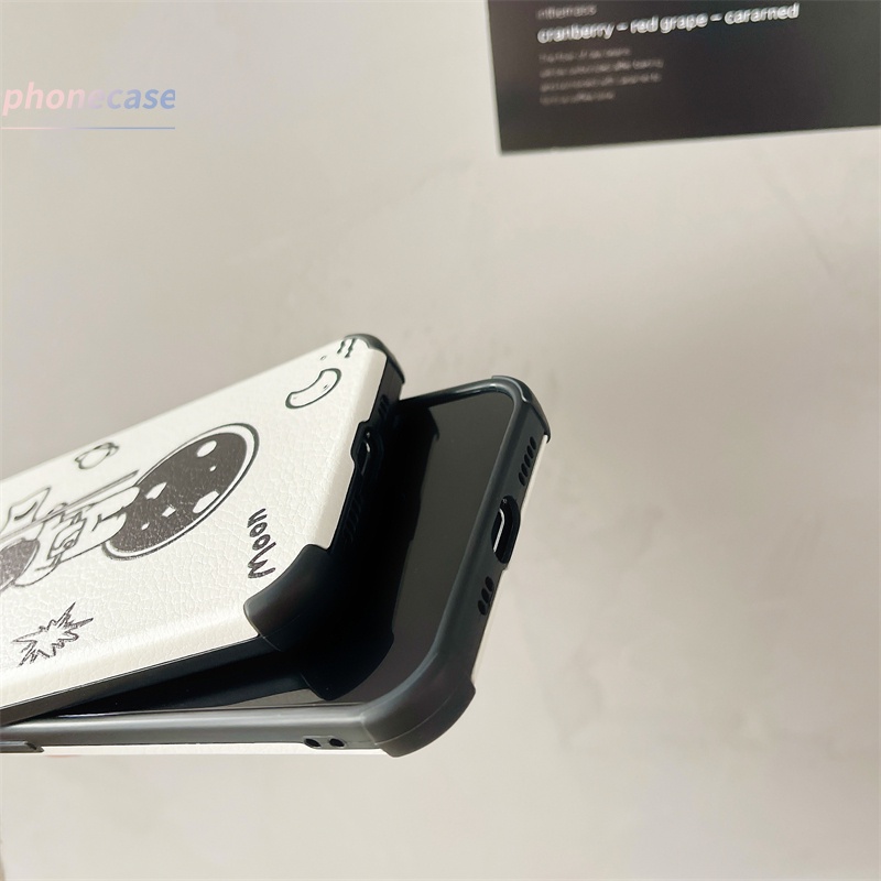 ภาพสินค้าเคส Compatible For IPhone 11 PRO MAX 6 7 6S 8 Plus XR XSMAX 12 mini 12 pro max X Se 2020 6SPlus 7Plus 6Plus 8Plus XS Faux Leather Sun Astronaut tpu Phone Case จากร้าน phonecaseshop.th บน Shopee ภาพที่ 5