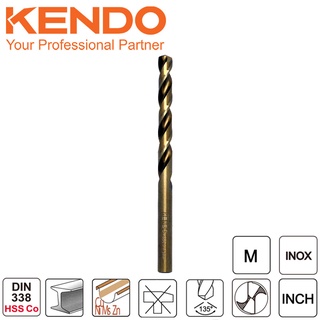 KENDO 10306004 ดอกสว่านเจาะสแตนเลส(โคบอลท์) 6.0 × 93mm (1 ชิ้น/แพ็ค)