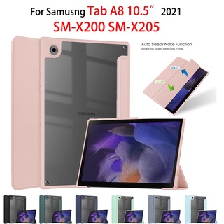 Tri-fold Case For Samsung Galaxy Tab A8 2021 PU Tablet Cover for Samsung Tab A8 10.5 SM-X200/SM-X205 Protective Tablet Cover