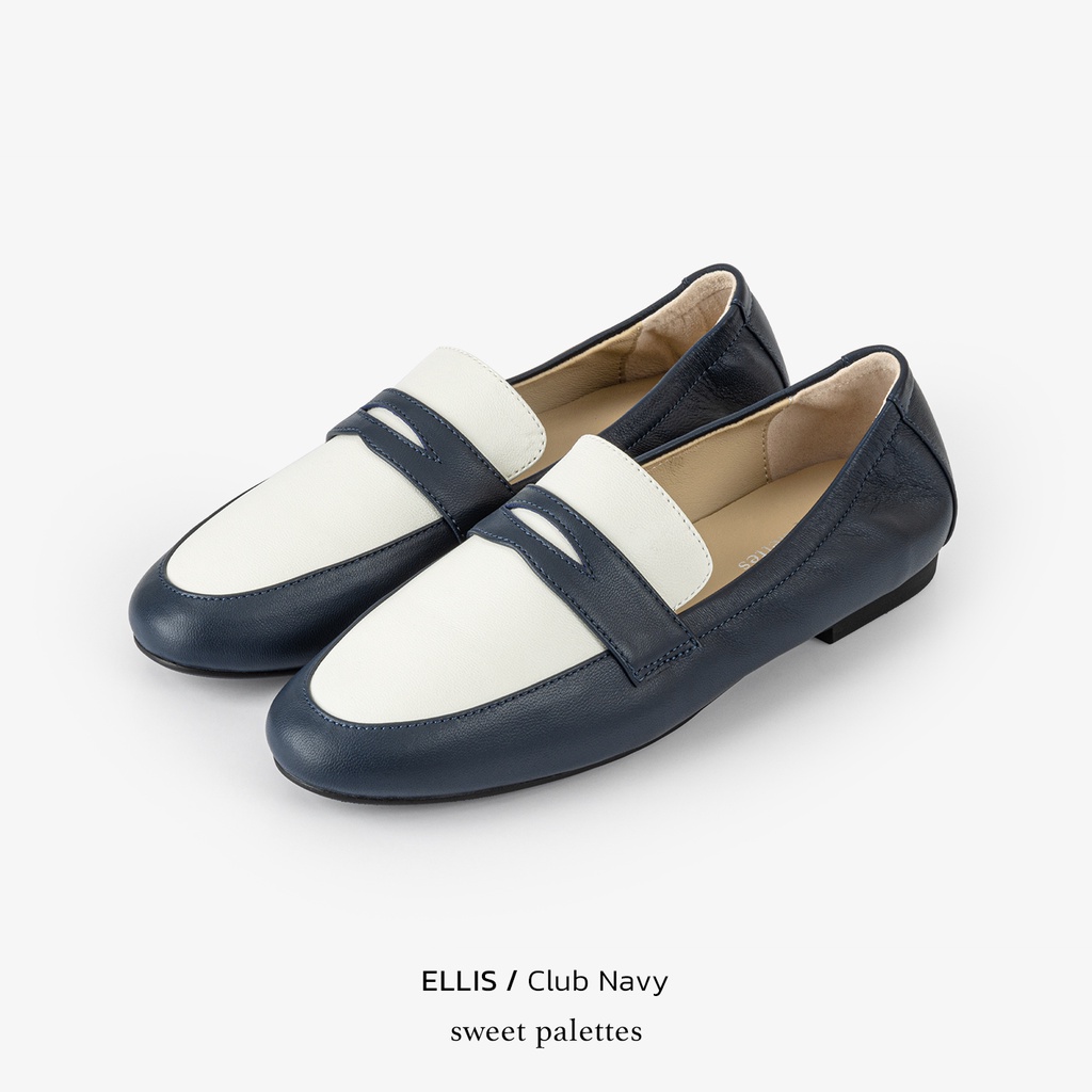 ภาพหน้าปกสินค้าSweet Palettes รองเท้าหนังแกะ ELLIS Club Navy