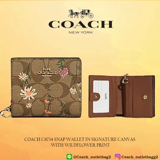 COACH SNAP WALLET IN SIGNATURE CANVAS WITH WILDFLOWER PRINT