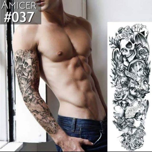 tattoo-สติ๊กเกอร์-เต็มแขน-ครึ่งหลัง