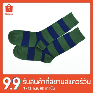 erawon Shop 3808BG ถุงเท้าลายใหญ่ Socks Antibac สี Blue-Green