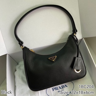 ถูกที่สุด ของแท้ 100%/ถูกที่สุด ของแท้ 100% Prada hobo Saffiano leather mini bag (1BC204)