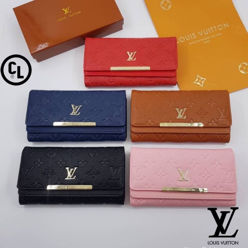 กระเป๋าสตางค์ใบยาว-สไตล์หลุยส์-louis-vuitton-หลุยส์เกรดพรีเมี่ยม-กระเป๋าสตางค์แบบพับ-พร้อมกล่องแบรนด์