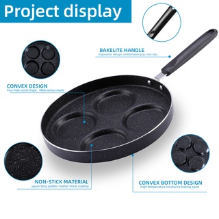 ♤✠Frying Pan Nonstick  Frying Pot Skillet 4 &amp; 7 Holes Omelet Pans Egg Pancake Steak Pan Breakfast Maker Cooking Cookware