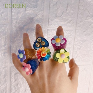 Doreen เครื่องประดับ แหวน นิ้วหัวแม่มือ เรซิ่น ลายดอกทานตะวัน น่ารัก สไตล์เกาหลี สําหรับผู้หญิง