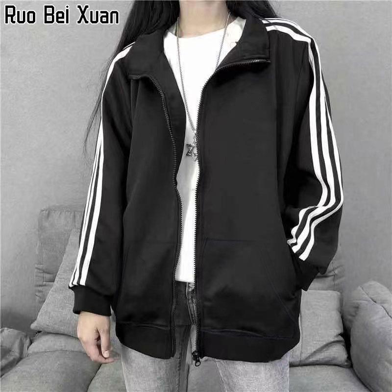 ภาพหน้าปกสินค้าRuo Bei Xuan เสื้อแจ็คเก็ตสตรีสเวตเตอร์แขนยาวมีซิป