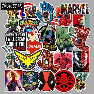 สติ๊กเกอร์ลายการ์ตูน The Avengers Superhero กันน้ํา 50 ชิ้นสําหรับตกแต่ง