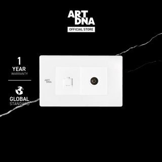 ART DNA รุ่น C3 Computer CAT6 + TV Socket Size M สีขาว design switch สวิตซ์ไฟโมเดิร์น สวิตซ์ไฟสวยๆ