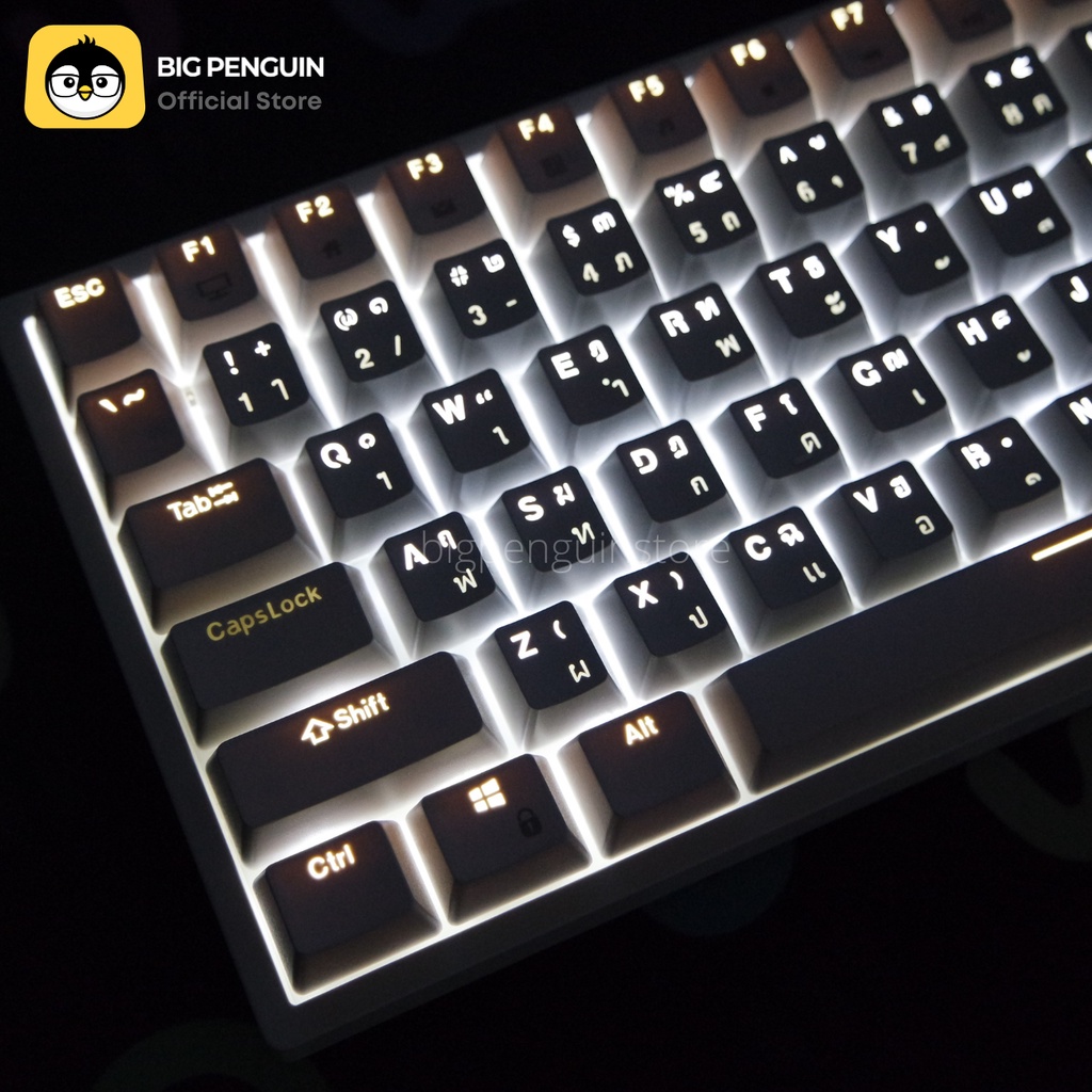 ภาพสินค้าKeycap ไทยไฟลอด 104 ปุ่ม คีย์แคปไทยไฟลอด Keycap Thai ไฟลอด Mechanical Keyboard จากร้าน bigpenguinstore บน Shopee ภาพที่ 4