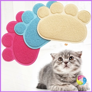 Eos Center [A206] แผ่นดักทรายแมว พรมอุ้งเท้าแมวลับเล็บแมว Cat litter pad - Cat litter Mat