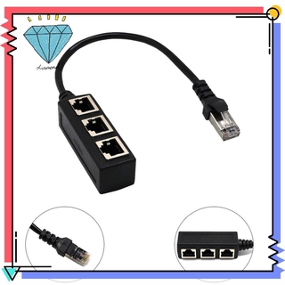 Splitter Ethernet RJ45 Cable Adapter 1 Male ถึง 2/3 Female Port LAN Network