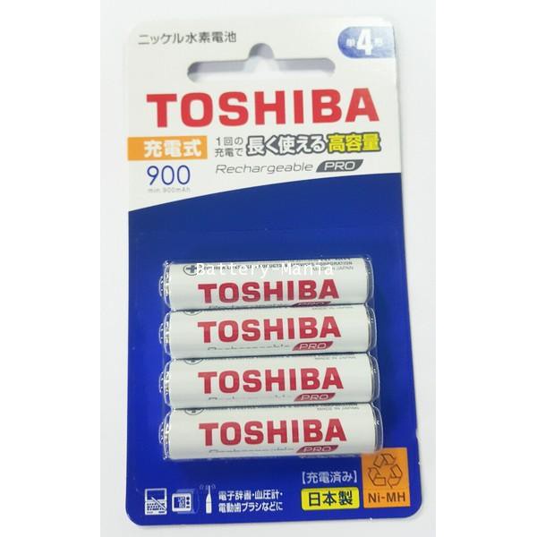 ถ่านชาร์จ-aaa-900-mah-แพ็ค4ก้อน-toshiba-pro-tnh-03ah-คลายประจุช้า