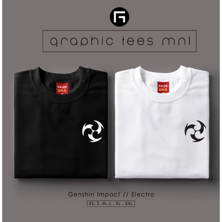 GraphicTeesMNL Genshin ผลกระทบองค์ประกอบไฟฟ้าสัญลักษณ์ที่กําหนดเองเสื้อยืด Unisex สําหรับผู้หญิ G8z