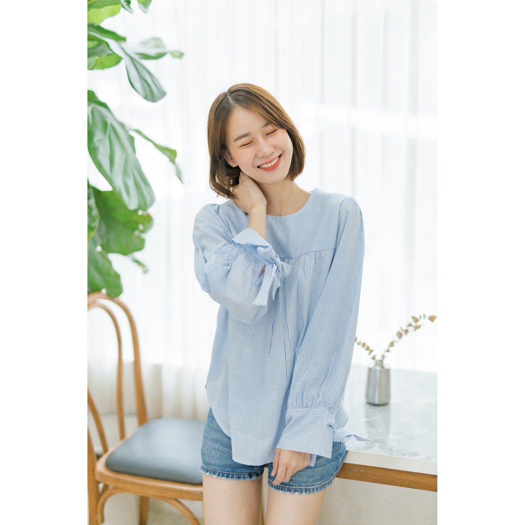 Numsha Brand Sunny top เสื้อแขนยาวกระดุมผ่าหลัง / NB18167 | Shopee Thailand