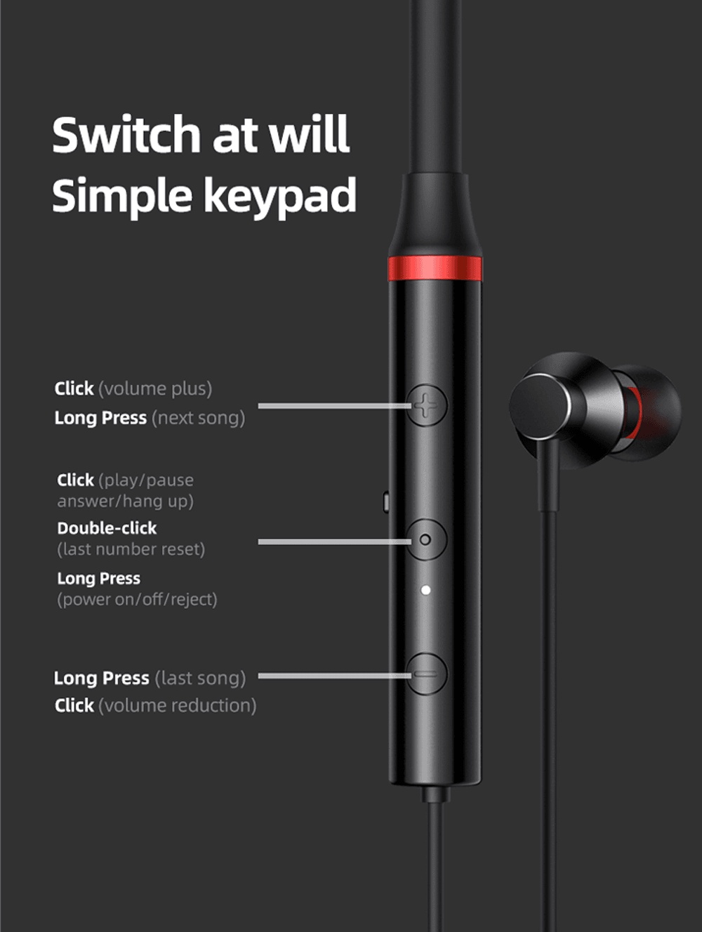 มุมมองเพิ่มเติมของสินค้า Lenovo HE05X  หูฟังบลูทูธไร้สาย Bluetooth 5.0 And Ipx5 Waterproof