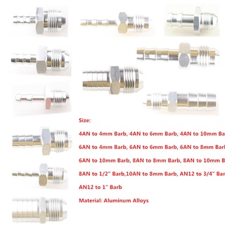 อะแดปเตอร์ติดตั้งน้ํามันเชื้อเพลิงอลูมิเนียม An4 An6 An8 An10 An12 To 4Mm 6Mm 8Mm 10Mm