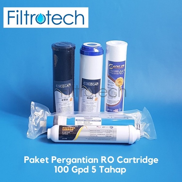 RO Filter Package 100 Gpd Pergantian ประกอบด้วยกรอง RO 5 ขั้นตอน ...