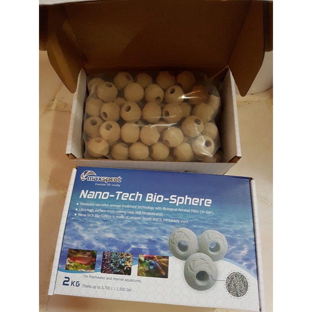 maxspect-nano-tech-bio-spheres-ที่อยู่อาศัยของแบคทีเรียในระบบตู้ปลา-บ่อปลา-ลดแอมโมเนีย-bio-media-ลดแอมโมเนีย-no2-no3-po4