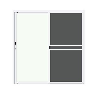 Two Leaves Sliding Door(PS) 200x205cm ประตูอะลูมิเนียมบานเลื่อนคู่ 3K PRIME 200x205 ซม. สีขาว ประตูบานเลื่อน ประตูและวงก