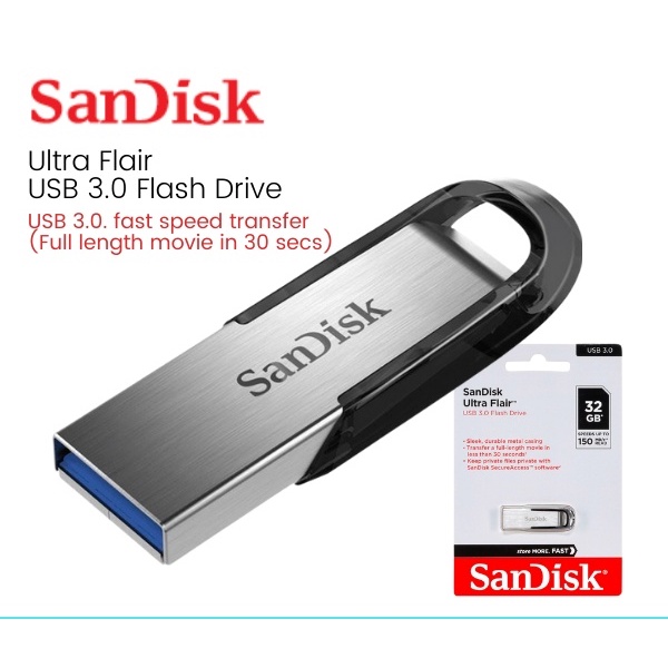 ภาพหน้าปกสินค้าพร้อมส่ง Thumbdrive แฟลชไดรฟ์ USB 3.0 Ultra Flair ถ่ายโอนข้อมูลเร็ว พร้อมรับประกัน