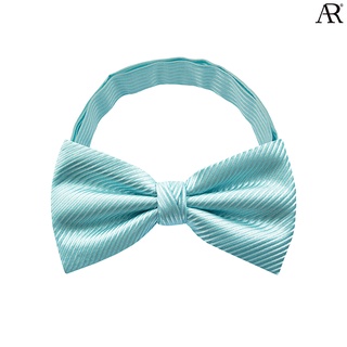 ANGELINO RUFOLO Bow Tie ผ้าไหมทออิตาลี่คุณภาพเยี่ยม โบว์หูกระต่ายผู้ชาย ดีไซน์ Stripe สีเทอร์ควอยซ์/เขียว/ฟ้า
