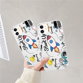 Rocket graffiti frosted phone case is for 13 12 11 Pro ProMax X XS XR XSmax 7 8 Plus shell protective cover