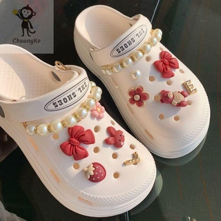 🔥จิ๊บบิทตัวติดรองเท้ามีรู รูปแบบการ์ตูน ตัวติดรองเท้า crocs DIY ตุ๊กตาติดรองเท้า  ตกแต่งสวยงาม สไตล์น่ารัก