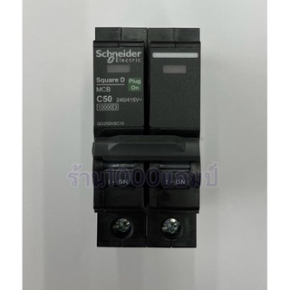 เมนเซอร์กิตเบรกเกอร์  2P - 50A  63A 80A 100A Schneider  ของแท้